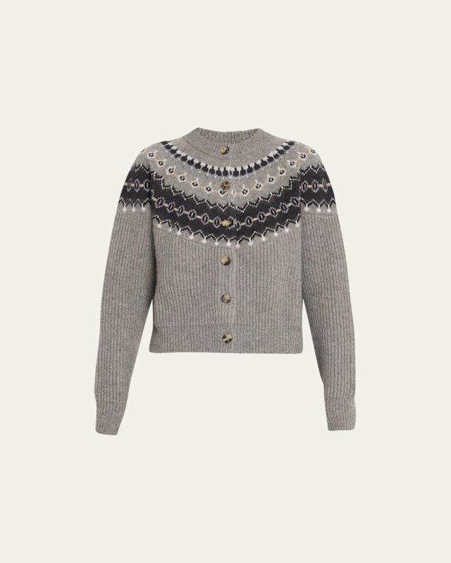 Michaela Fair Isle Cashmere Cardigan