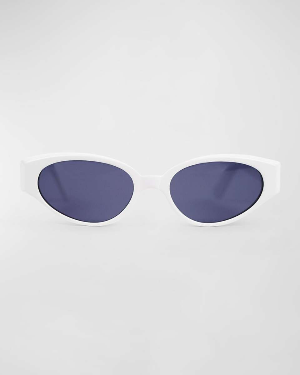 Gabriel White Acetate Cat-Eye Sunglasses