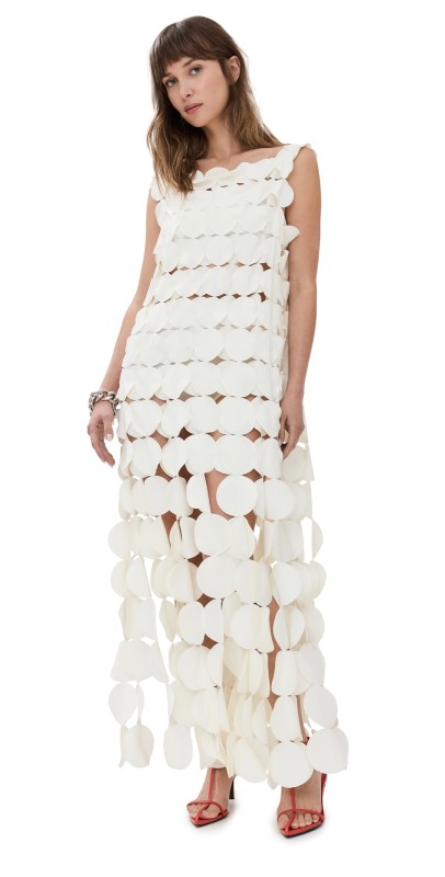 A. W.A. K.E. MODE Multi Circle Double Layered Dress Ivory