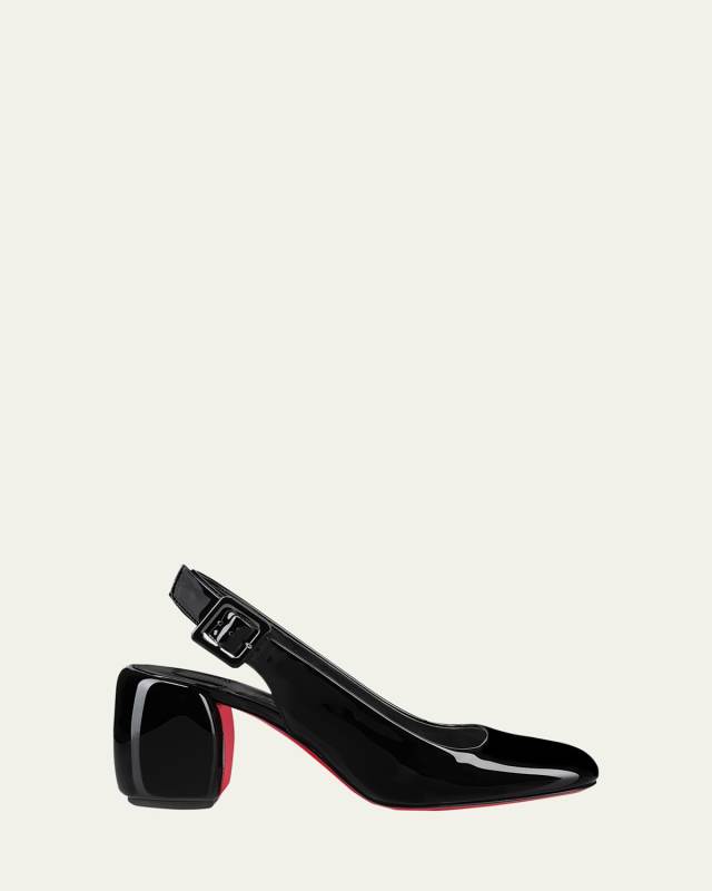 Minny Patent Red Sole Slingback Pumps