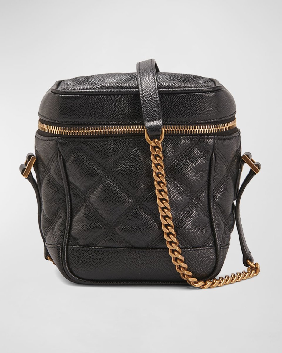 80S Vanity YSL Crossbody Bag in Quilted Grained Leather