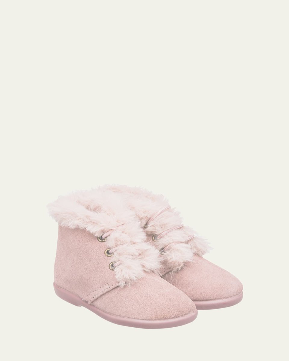 Girl's Teddy Lace-Up Booties, Baby/Toddler/Kids