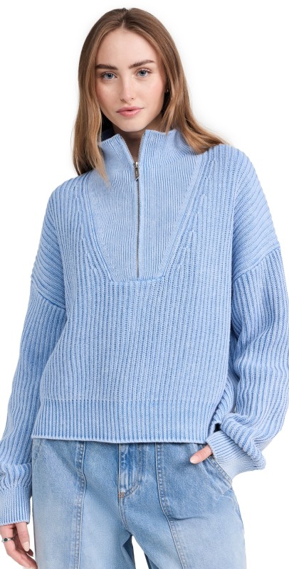 Closed Cropped Troyer Sweater Lazio Blue