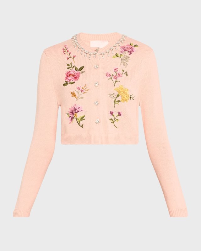 Isolde Embellished Floral Embroidered Cardigan