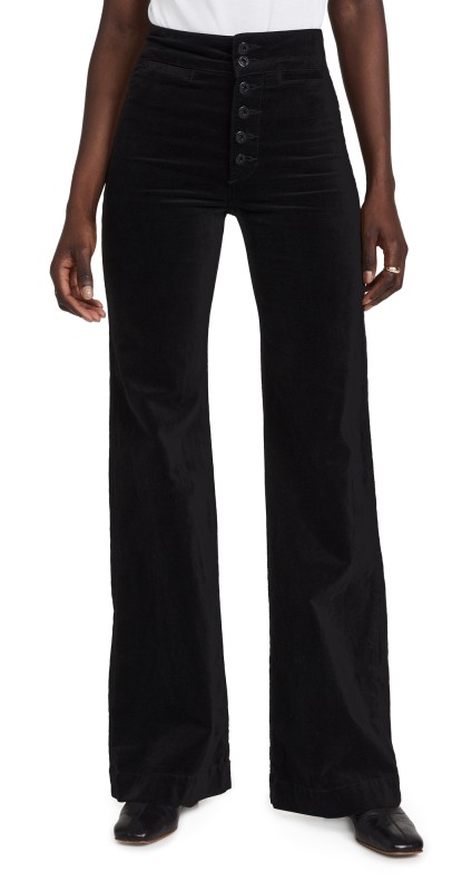 ASKK NY Brighton Velvet Wide Leg Pants Black Velvet