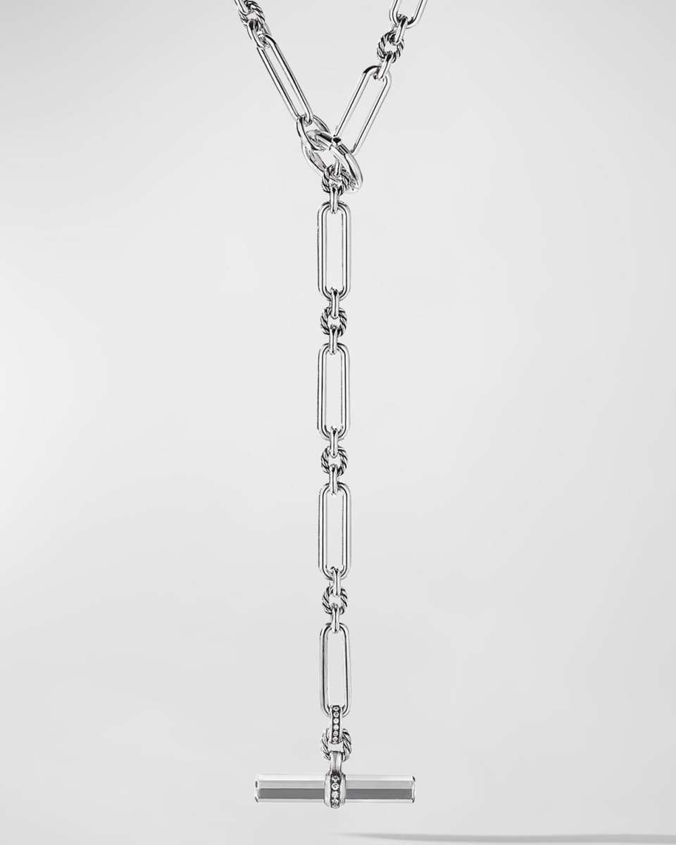 Lexington Chain Necklace with Diamonds in Silver, 6.5mm, 41"L