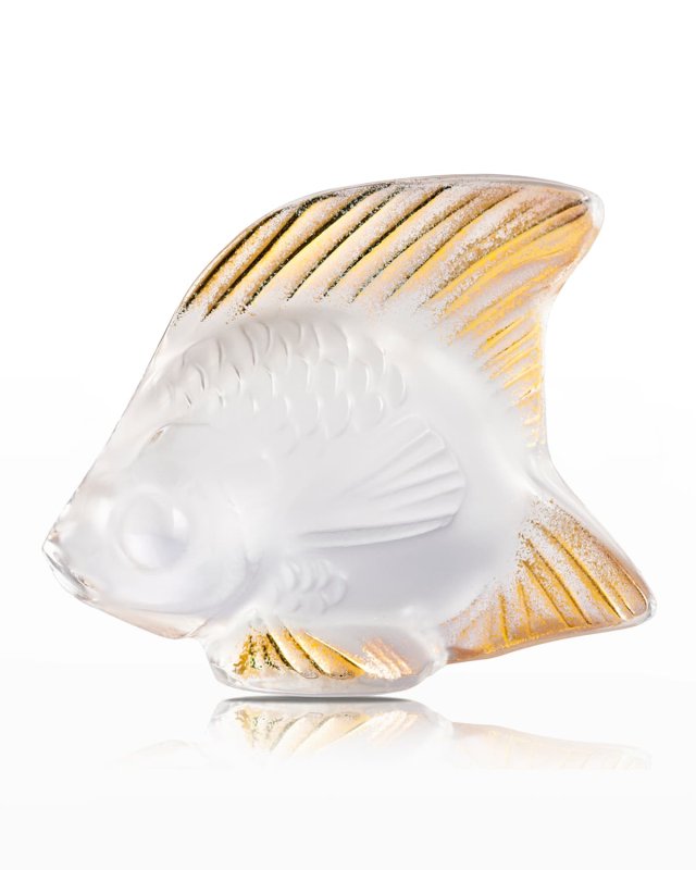 Clear Gold Stamped Fish Figurine
