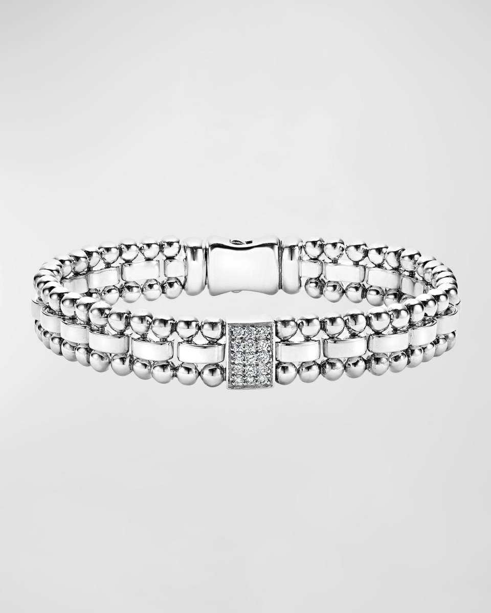 9mm Caviar Spark Bracelet with Diamond Station