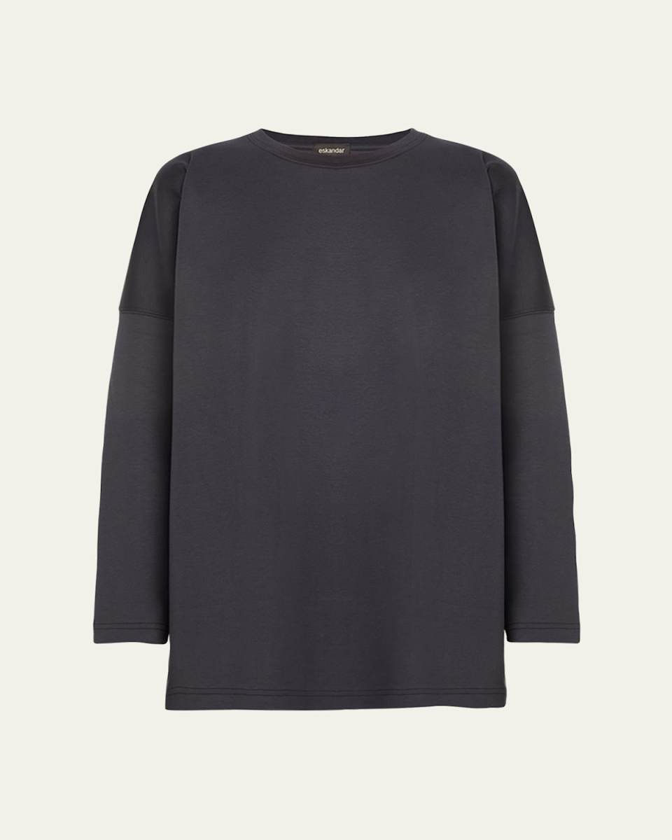 Round Neck Long Sleeve Cotton T-Shirt