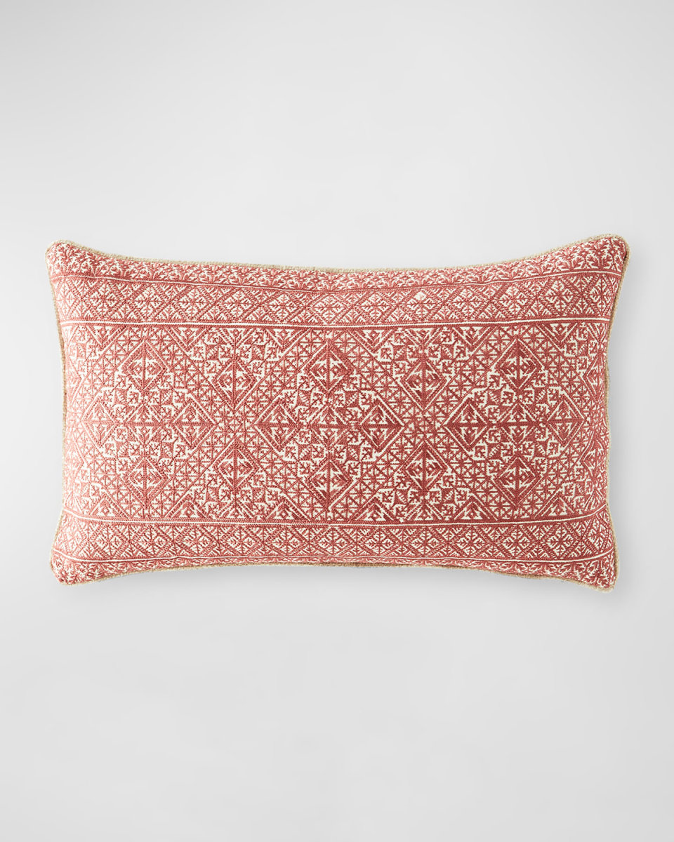 Chinoiserie Embroidered Pillow, 24" x 16"