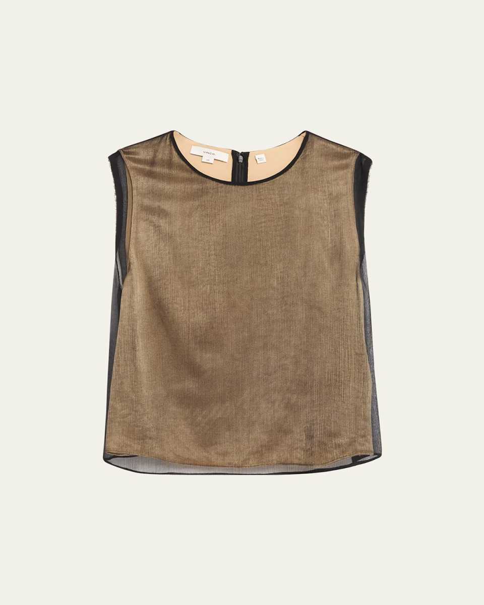Beaded Border Sheer Shell Top