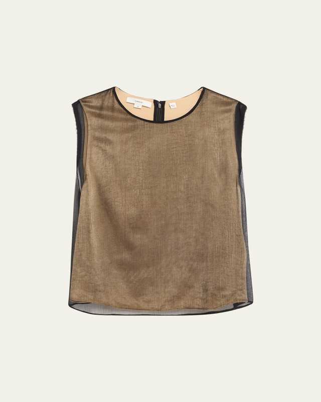 Beaded Border Sheer Shell Top