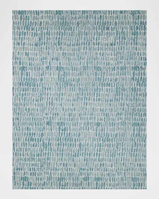 Ink Blot Hand-Tufted Turquoise Rug, 12' x 15'