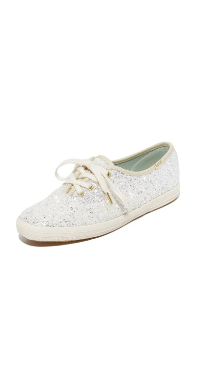 Keds x Kate Spade New York Glitter Sneakers Cream