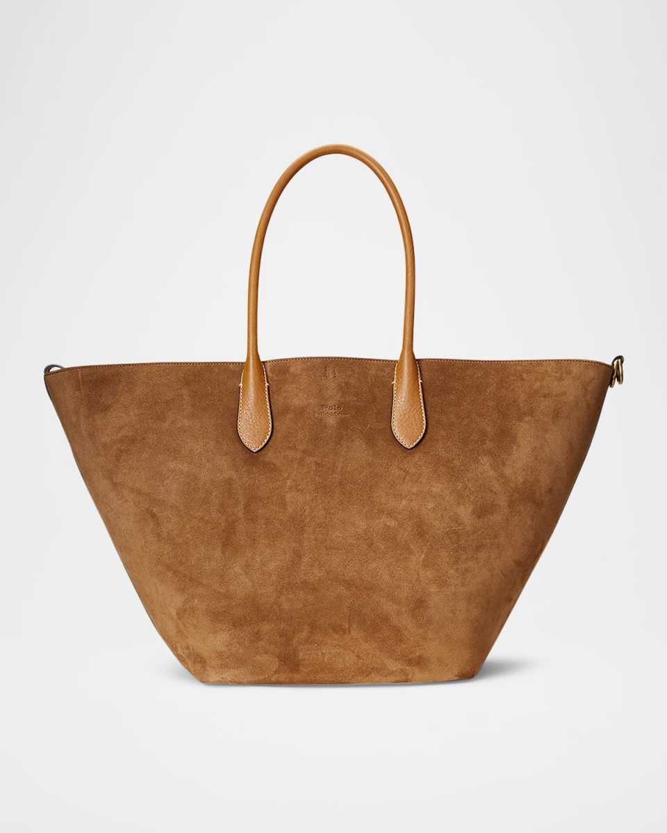 Bellport Large Suede & Leather Tote Bag