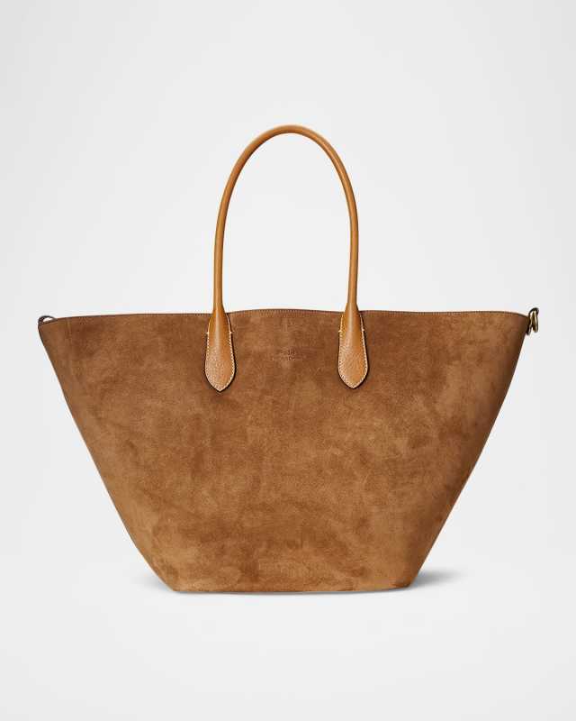 Bellport Large Suede & Leather Tote Bag