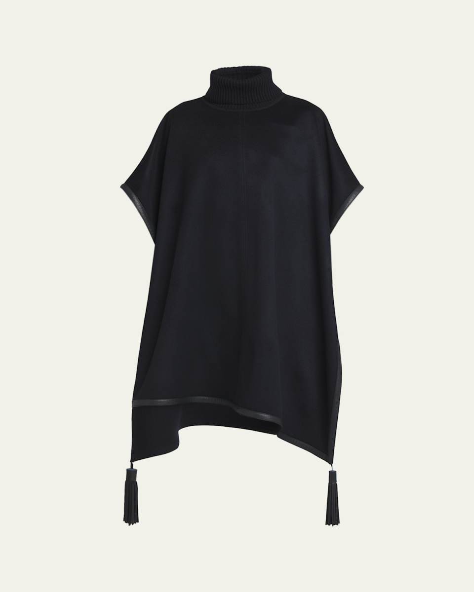 Tassel Draped Cashmere Poncho
