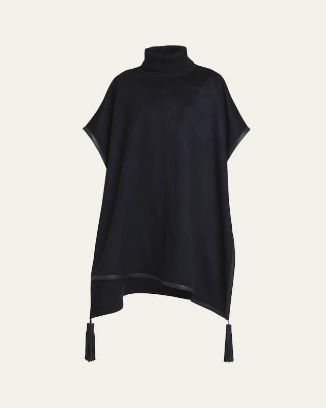 Tassel Draped Cashmere Poncho