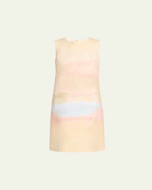 Horizon-Print Cotton Canvas Dress