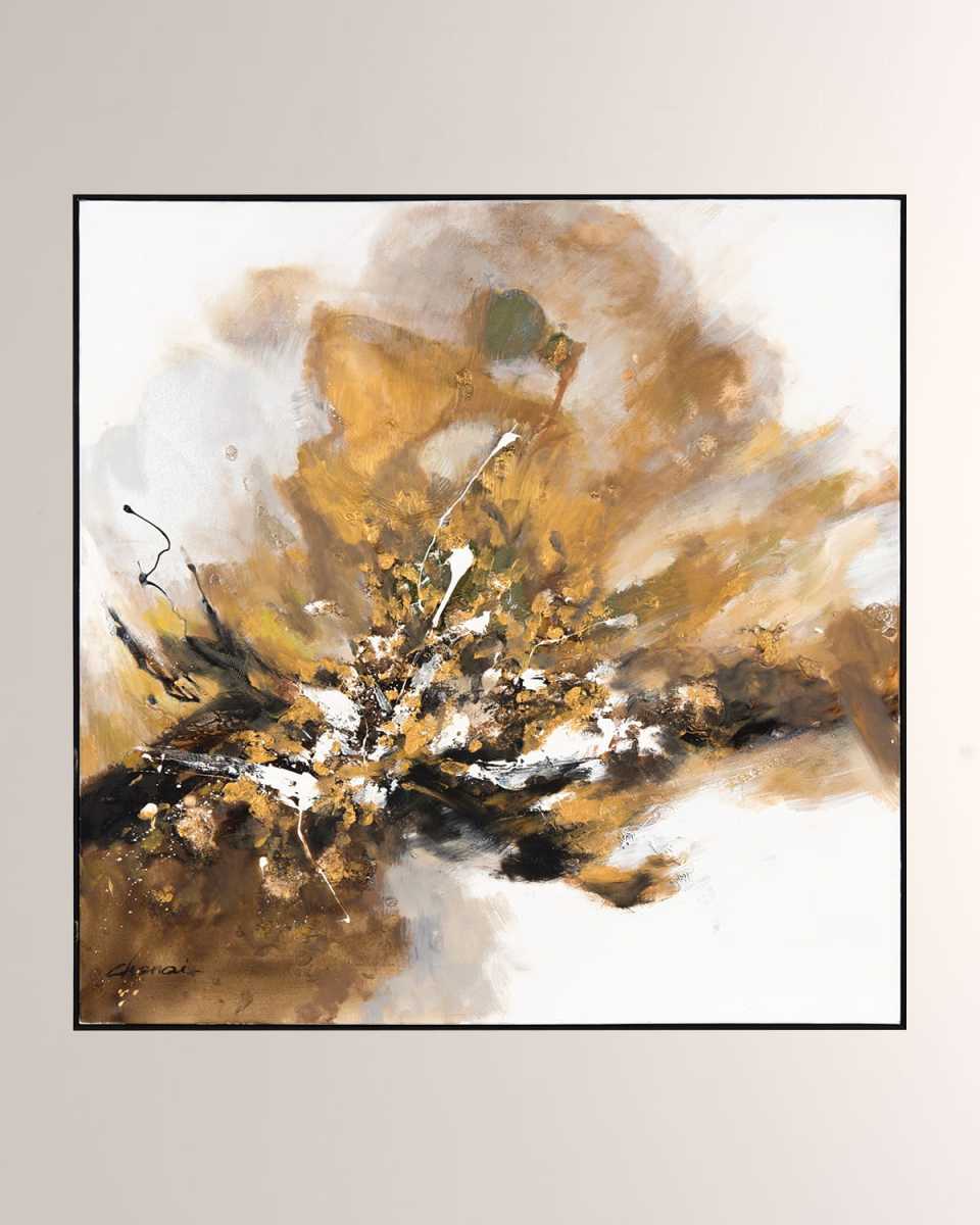 "Gilt and Charcoal" Small Wall Art by Chen Qi