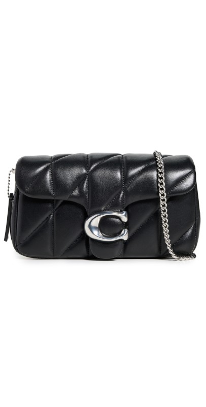 Coach Quilted Pillow Leather Tabby Wristlet LH/Black