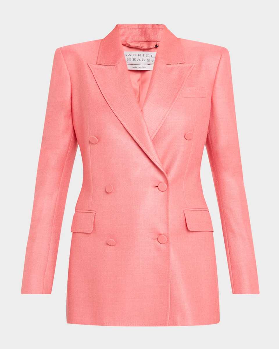 Gavin Silk-Wool Double-Breasted Blazer Jacket