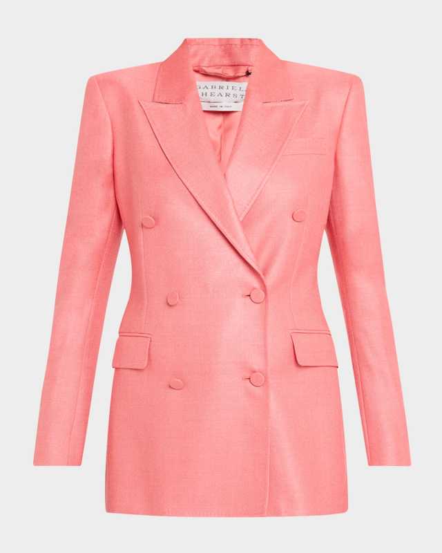 Gavin Silk-Wool Double-Breasted Blazer Jacket