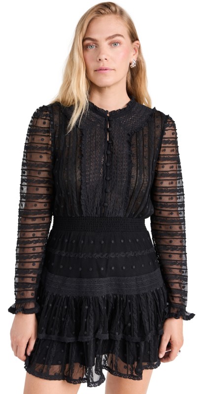 LoveShackFancy Elio Dress Black