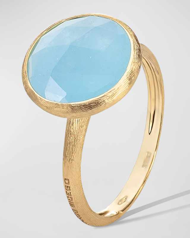 Jaipur 18K Yellow Gold Ring with Aquamarine
