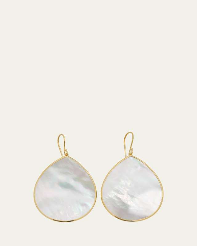 Jumbo Stone Teardrop Earrings in 18K Gold