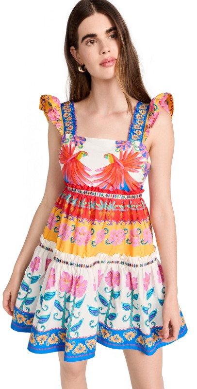 FARM Rio Vivid Garden Off White Mini Dress Vivid Garden Off-white