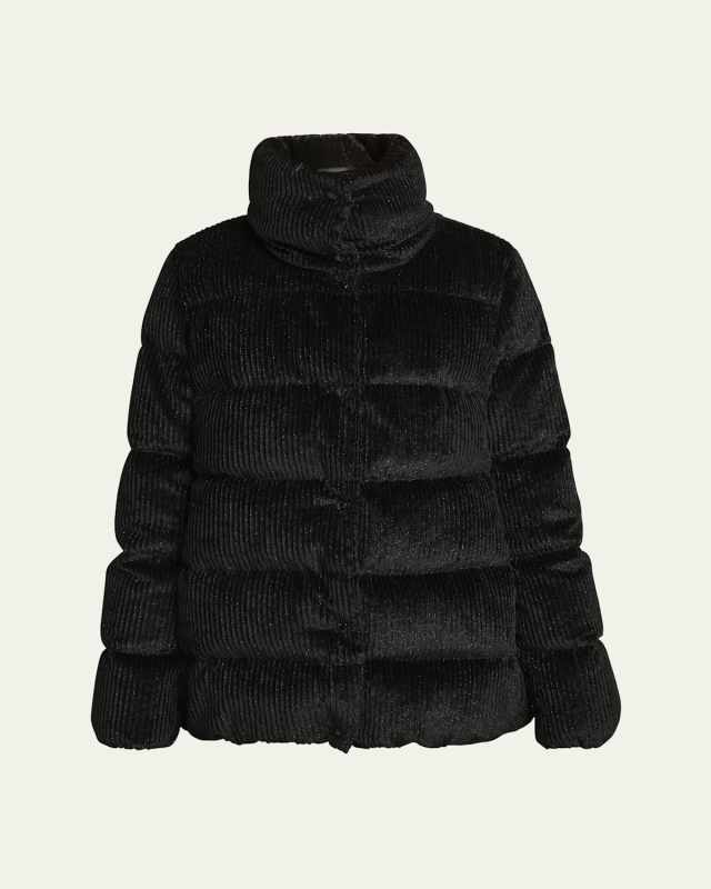 Cochevisse Metallic Velvet Corduroy Puffer Jacket