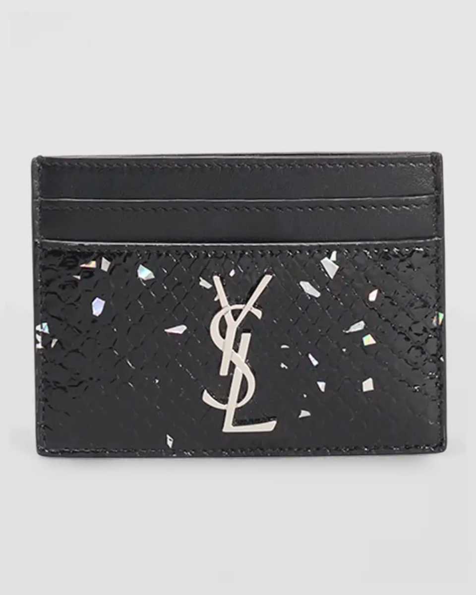 YSL Monogram Card Case in Python
