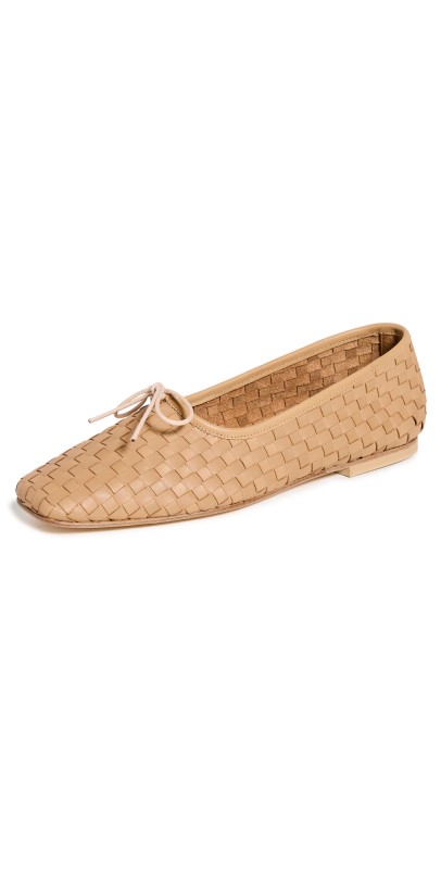 Freda Salvador Jada Flats Latte Closed Woven Calf
