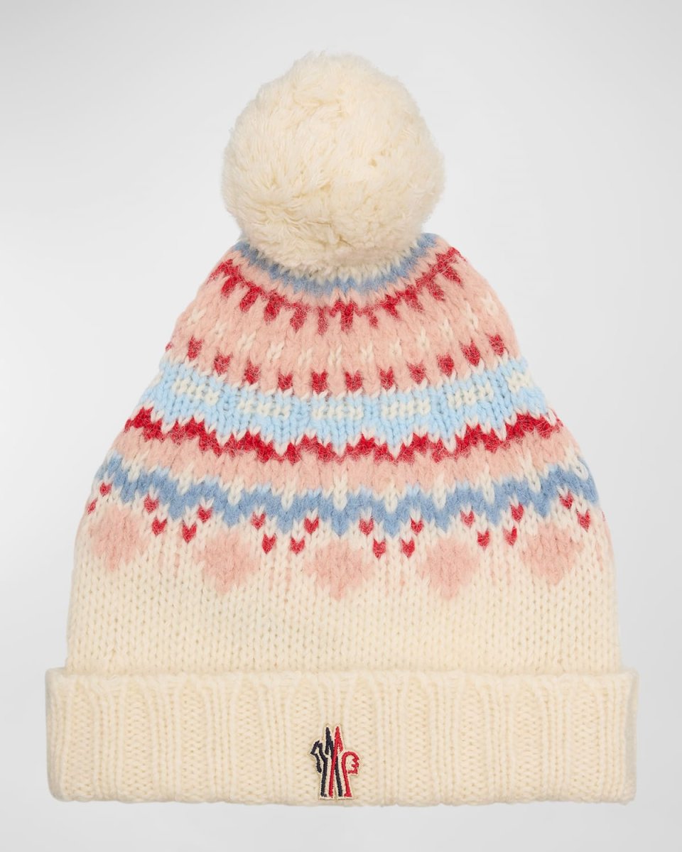 Wool-Blend Beanie with a Shearling Pom