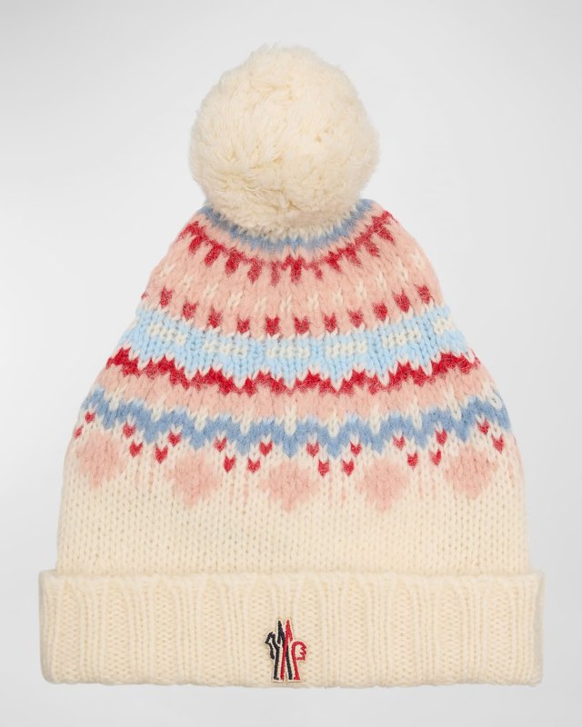 Wool-Blend Beanie with a Shearling Pom