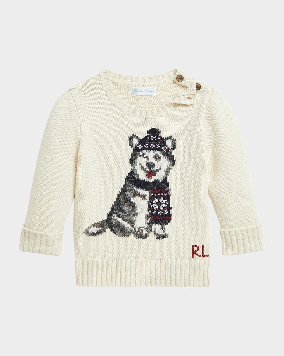 Boy's Husky Intarsia Sweater, Size 3M-24