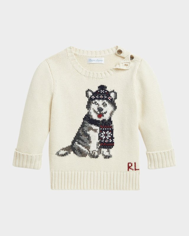 Boy's Husky Intarsia Sweater, Size 3M-24