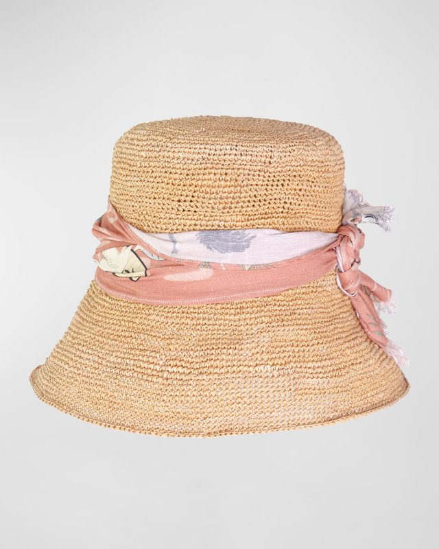 Lampshade Crocheted Bucket Hat With a Tied Ban