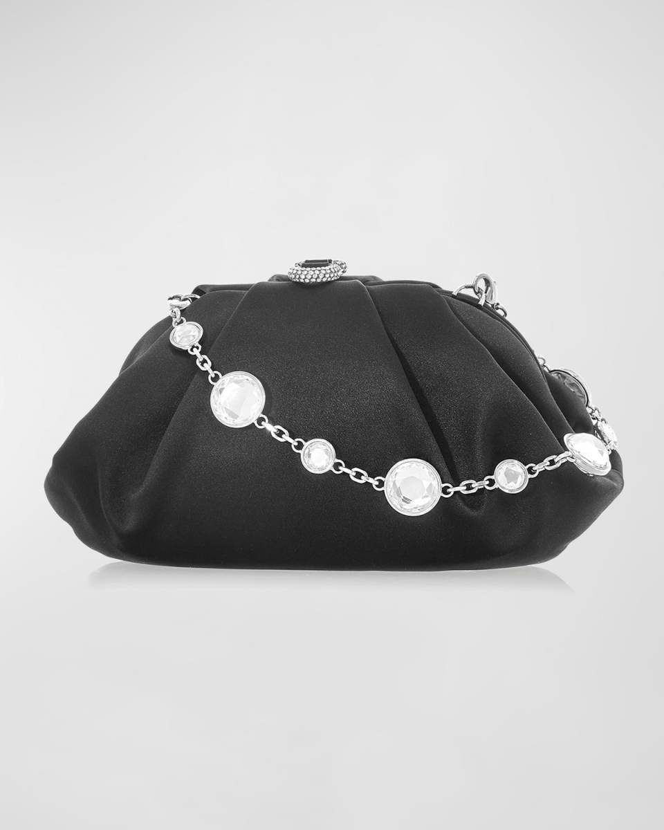 Gemma Crystal Satin Clutch Bag