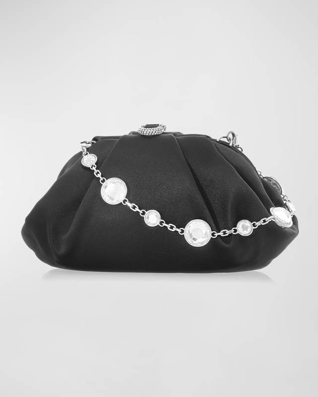 Gemma Crystal Satin Clutch Bag