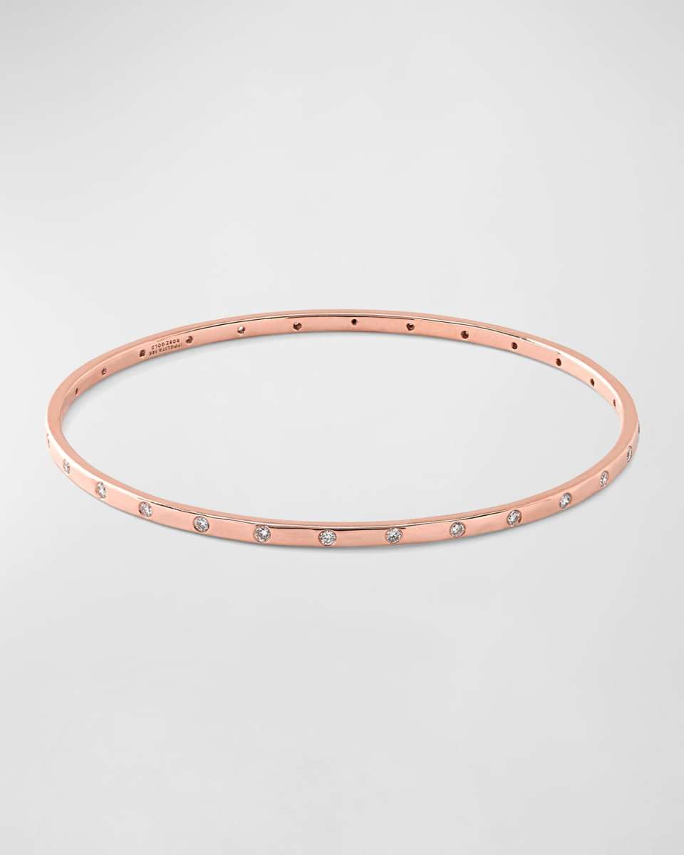 18K Rose Gold Diamond Ellipse Bangle