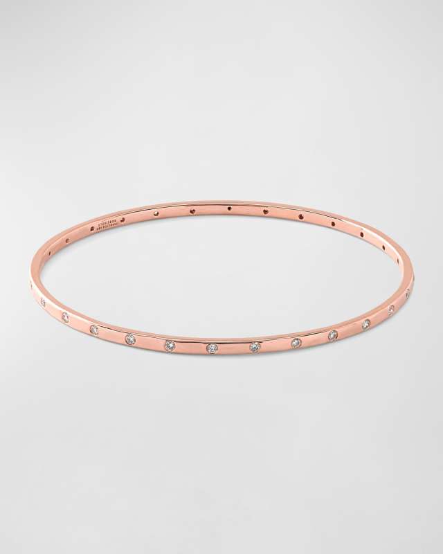 18K Rose Gold Diamond Ellipse Bangle