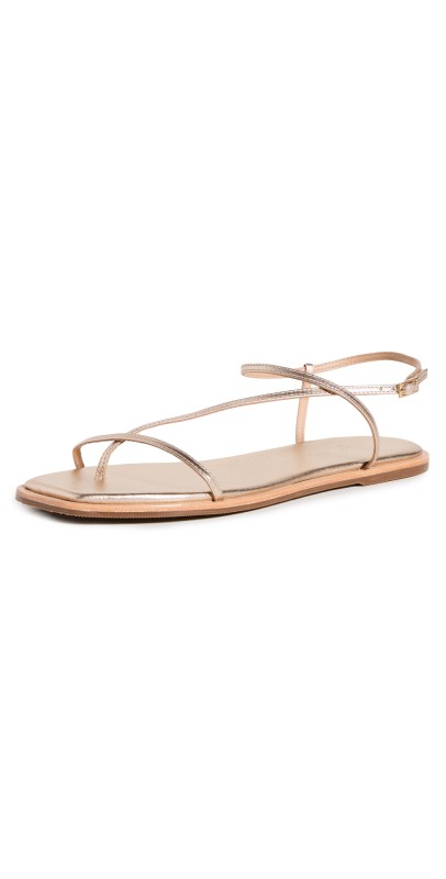 KAANAS Alayta Square Toe Naked Sandals Gold