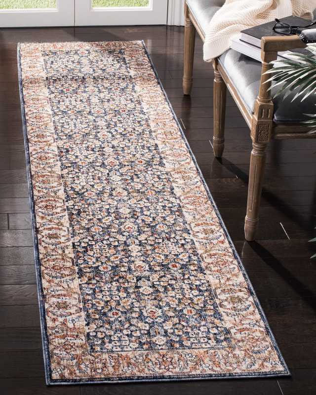 Carlingford Navy Power-Loomed Rug, 2' x 10'