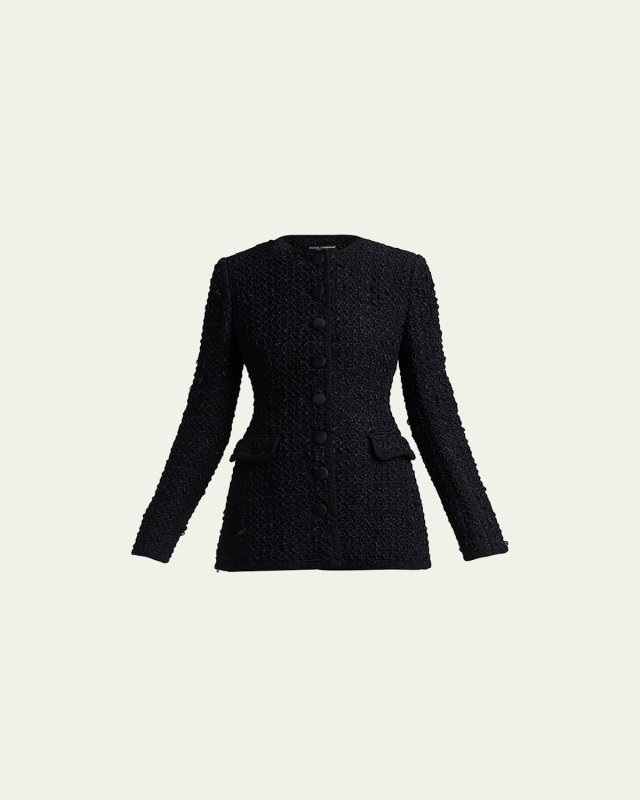 Single-Breasted Tweed Jacket