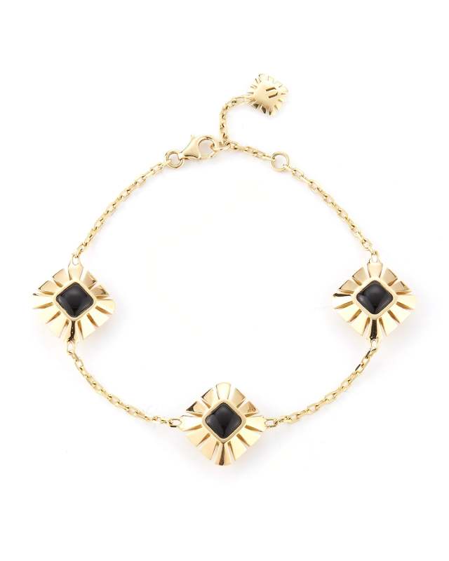 Vesuvio 18k Station Bracelet w/ Onyx