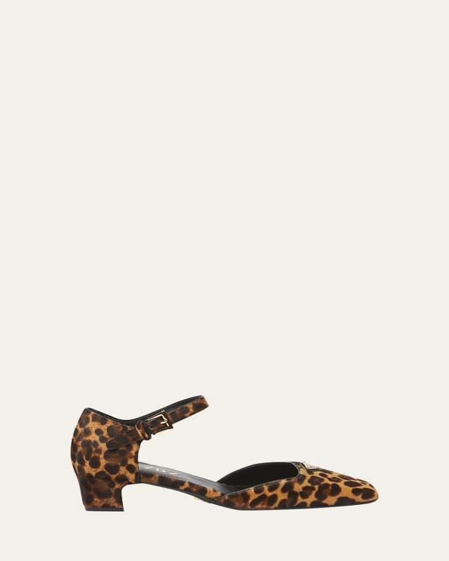 Leopard Ankle-Strap Pumps