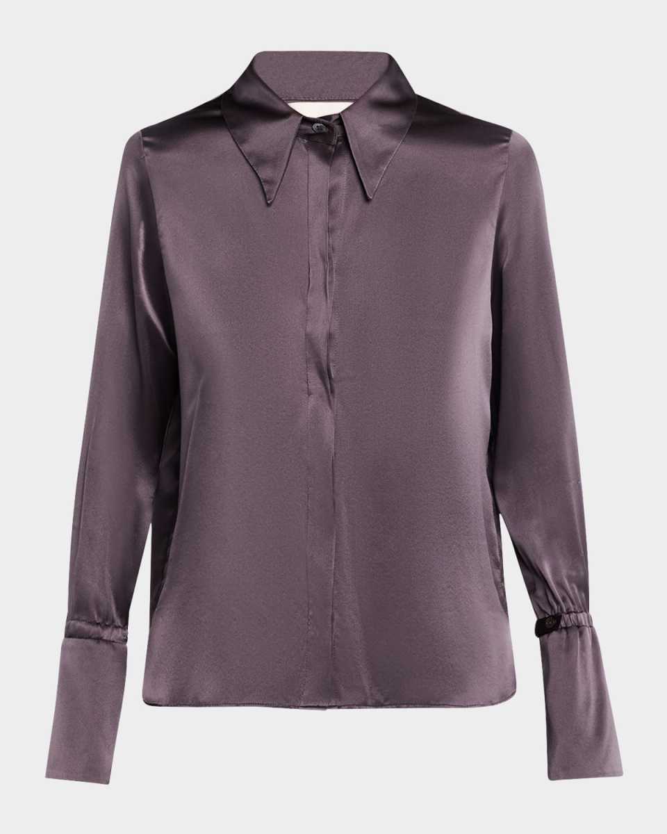 Object Of Affection Silk Top with Sleeve Detai