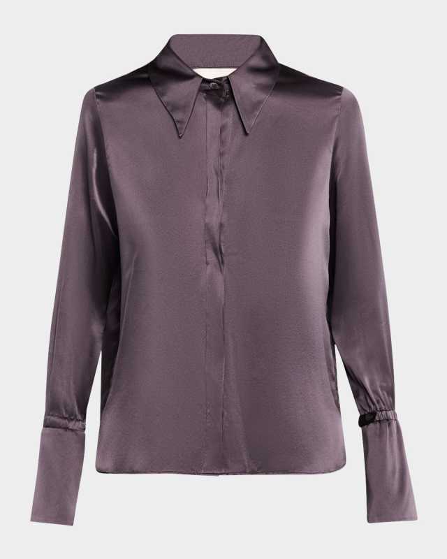 Object Of Affection Silk Top with Sleeve Detai